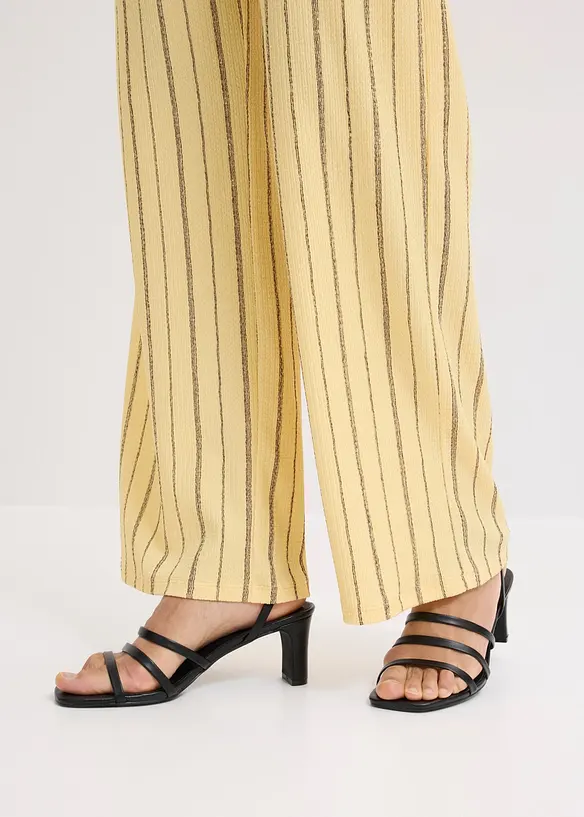 Pantalon taille &eacute;lastiqu&eacute;e en jersey textur&eacute;, bonprix