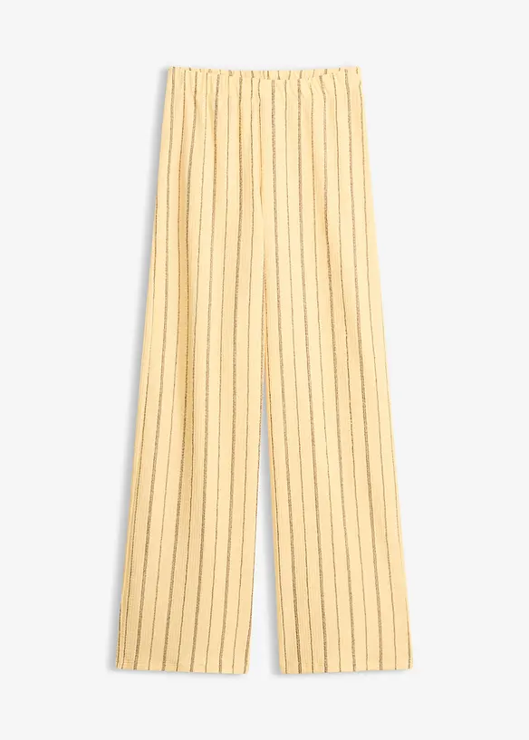 Pantalon taille &eacute;lastiqu&eacute;e en jersey textur&eacute;, bonprix