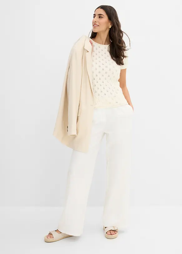 Pull ajour&eacute; en coton, bonprix