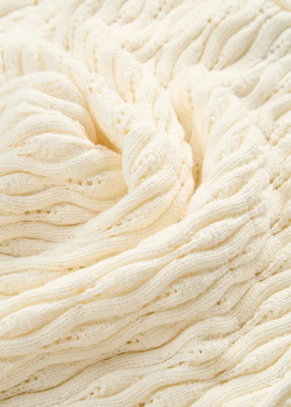 Pull ajour&eacute; en coton, bonprix
