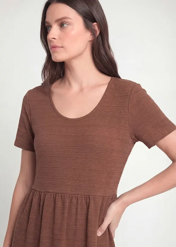 Robe en jersey textur&eacute;, bonprix