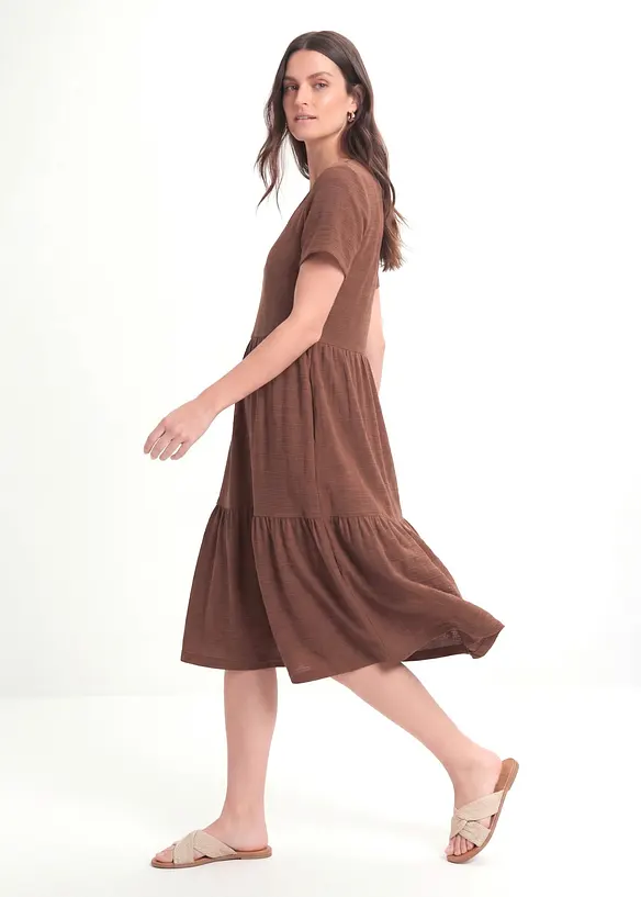 Robe en jersey textur&eacute;, bonprix