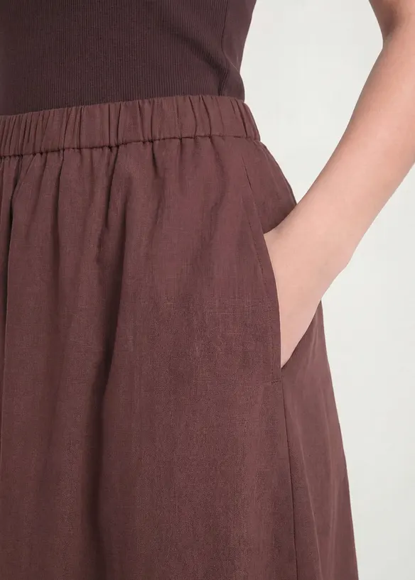 Midirock aus Leinen-Mix, bonprix