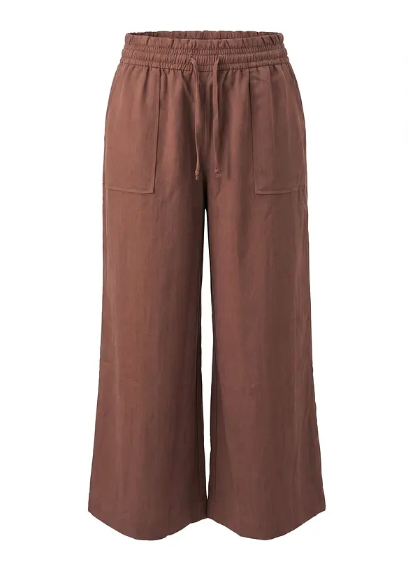 Pantalon large et fluide en lyocell m&eacute;lang&eacute;, bonprix