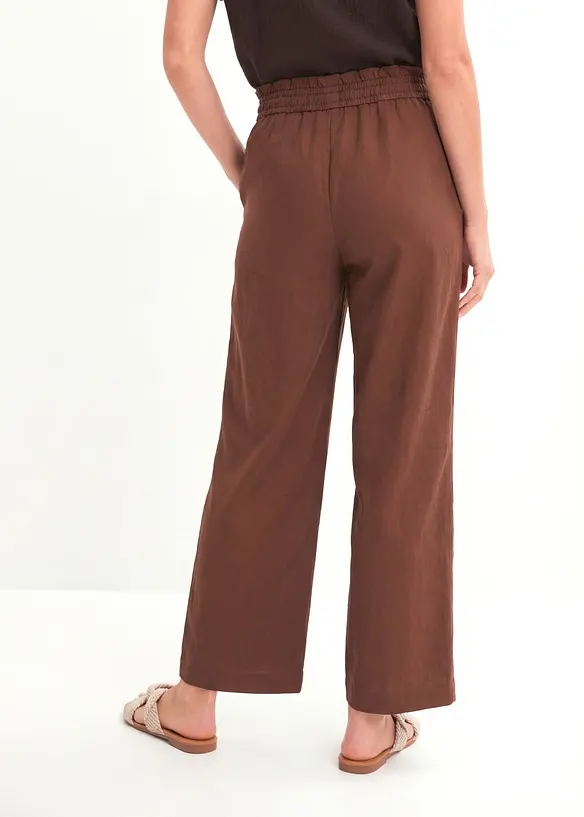 Pantalon large et fluide en lyocell m&eacute;lang&eacute;, bonprix