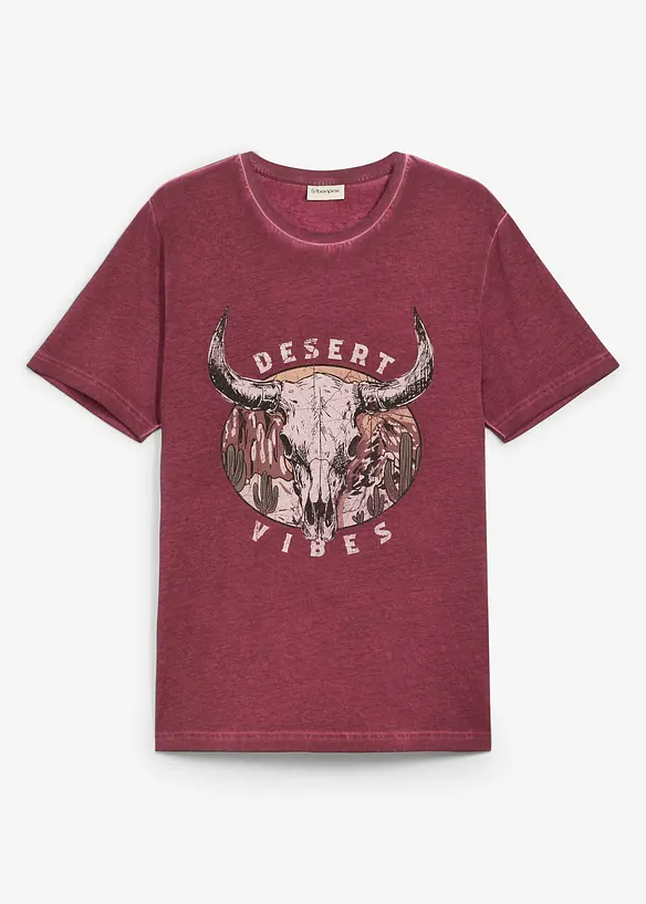 T-shirt aspect d&eacute;lav&eacute;, 100% coton, bonprix