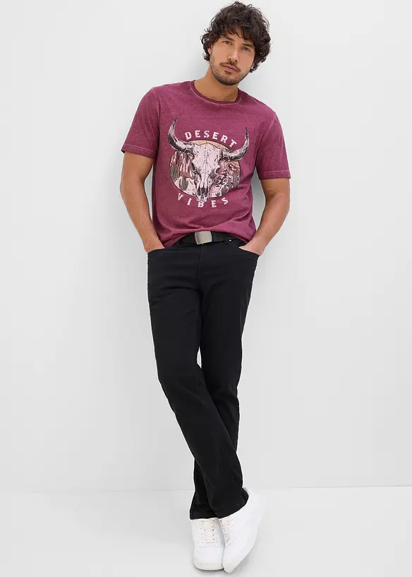 T-shirt aspect d&eacute;lav&eacute;, 100% coton, bonprix