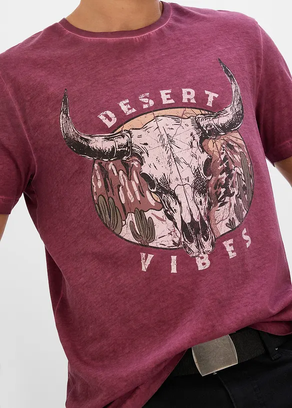 T-shirt aspect d&eacute;lav&eacute;, 100% coton, bonprix