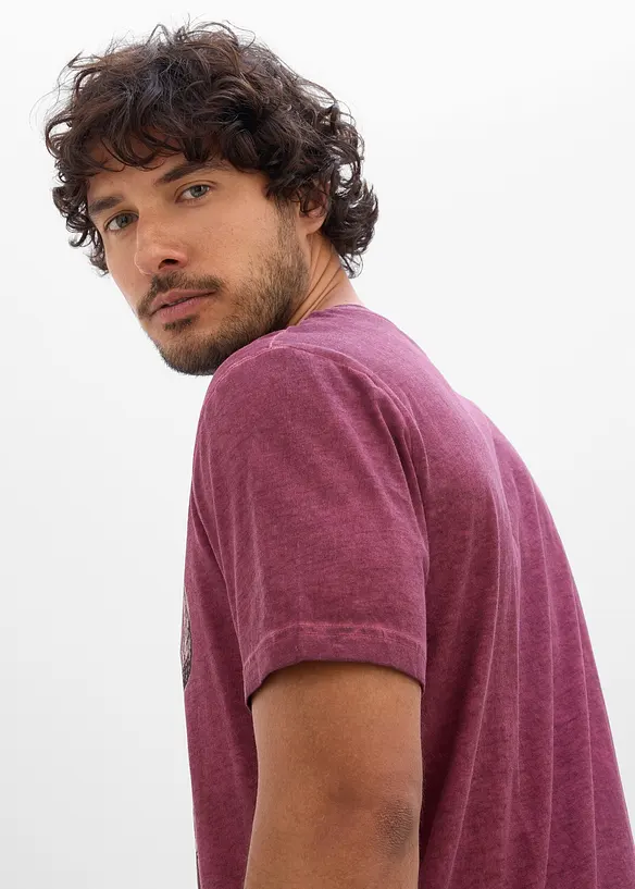 T-shirt aspect d&eacute;lav&eacute;, 100% coton, bonprix