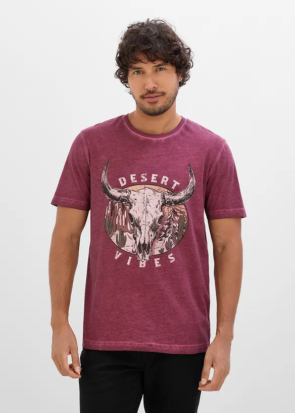 T-shirt aspect d&eacute;lav&eacute;, 100% coton, bonprix