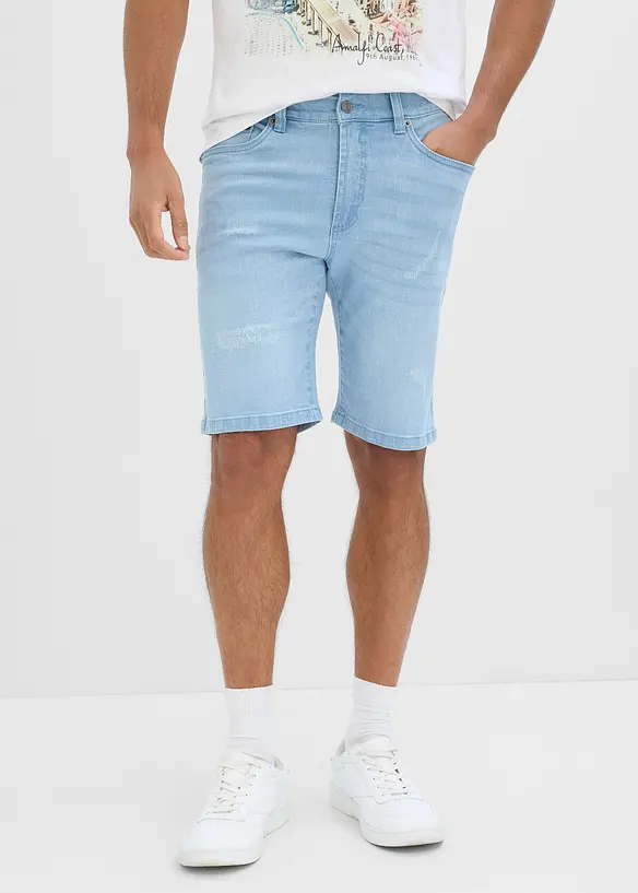 Bermuda en jean &agrave; taille extensible, regular, bonprix