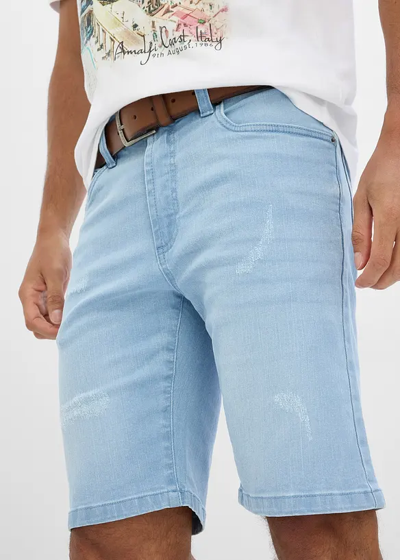 Bermuda en jean &agrave; taille extensible, regular, bonprix