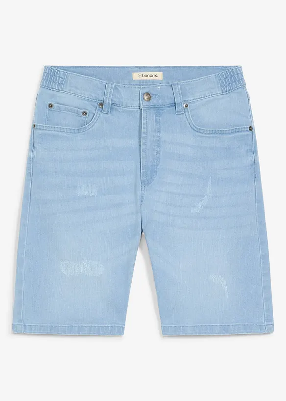 Bermuda en jean &agrave; taille extensible, regular, bonprix