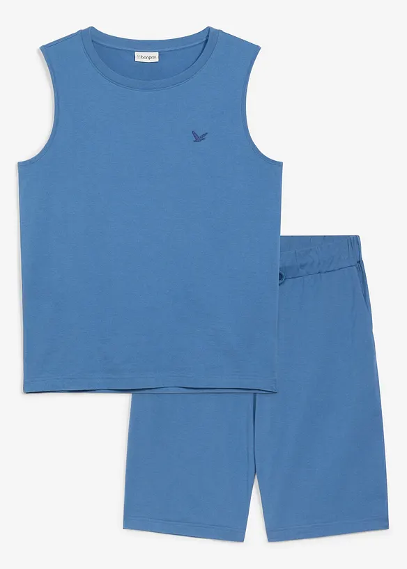 D&eacute;bardeur et bermuda 100% coton (ens. 2&nbsp;pces), bonprix