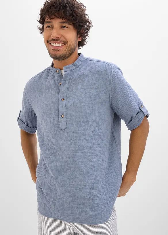 Chemise manches courtes en gaze de coton, bonprix