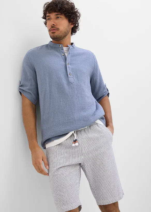 Chemise manches courtes en gaze de coton, bonprix