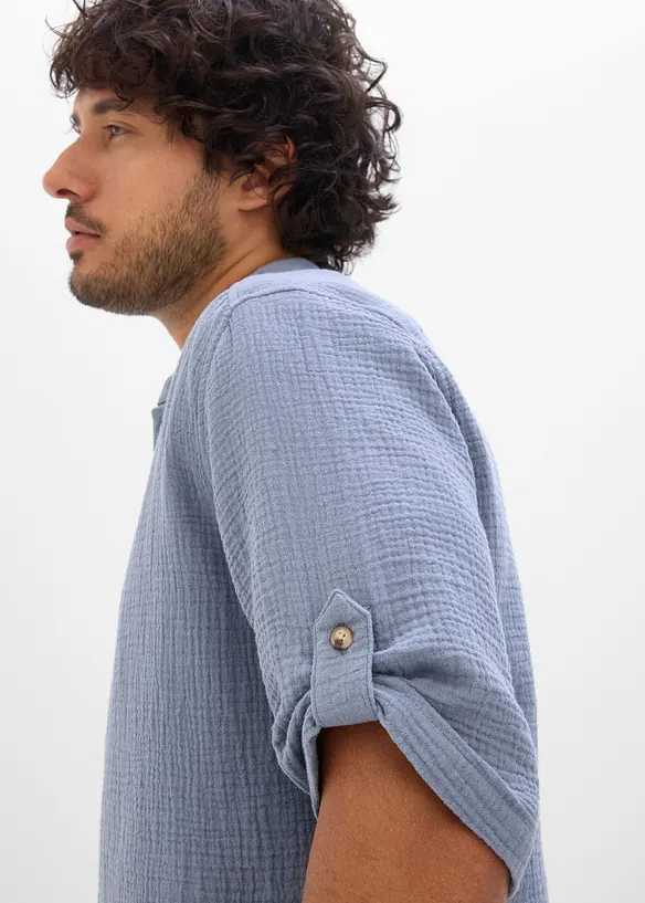 Chemise manches courtes en gaze de coton, bonprix