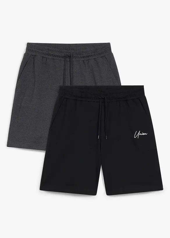 Lot de 2 shorts en jersey &eacute;pais, bonprix