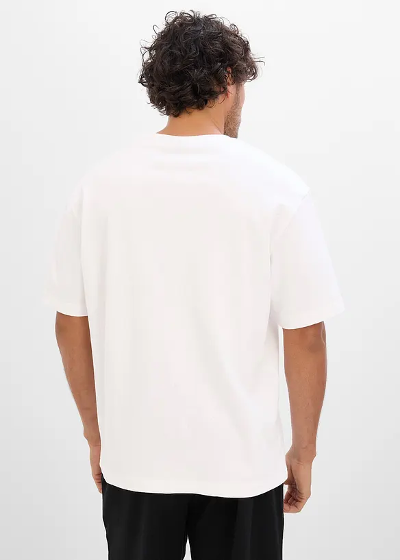 Lot de 2 T-shirts en coton &eacute;pais, bonprix