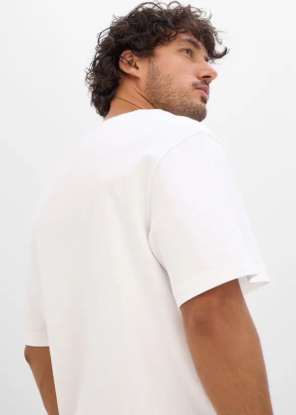 Lot de 2 T-shirts en coton &eacute;pais, bonprix