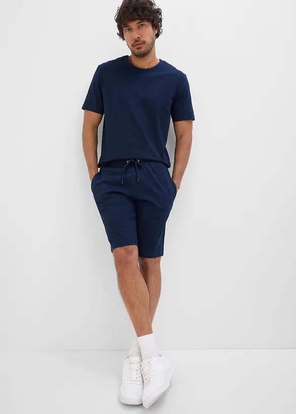 Top, T-shirt, 2 shorts (ens. 4 pces) 100% coton, bonprix