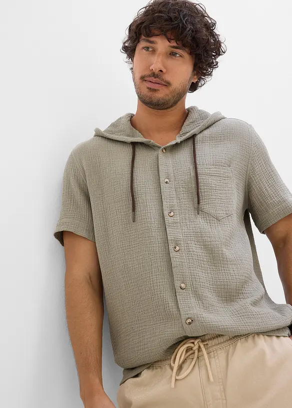 Chemise manches courtes en gaze de coton, bonprix