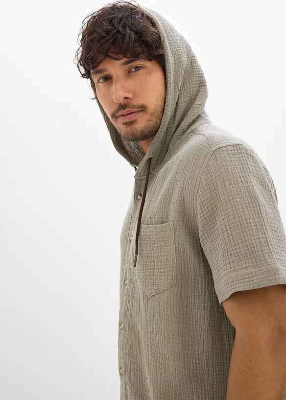 Chemise manches courtes en gaze de coton, bonprix