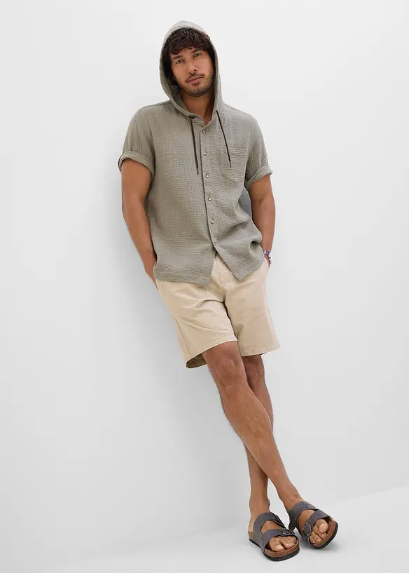 Chemise manches courtes en gaze de coton, bonprix