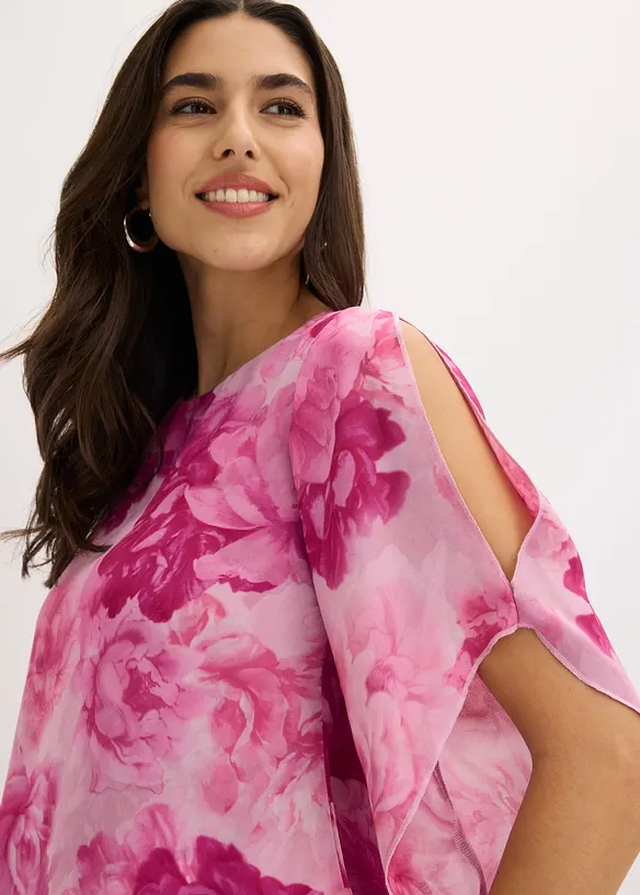 Blouse &agrave; pans, look superpos&eacute;, bonprix