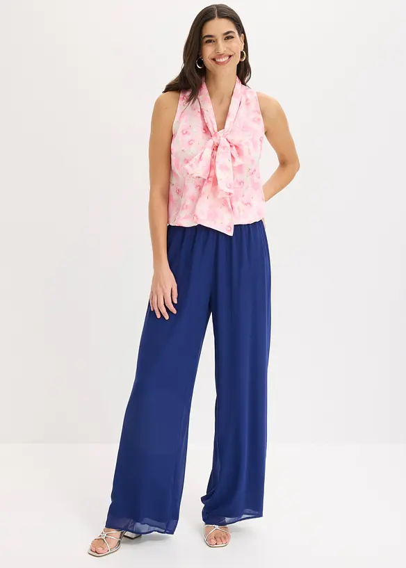 Schlupfbluse aus gl&auml;nzendem Satin mit Bindedetail, bonprix