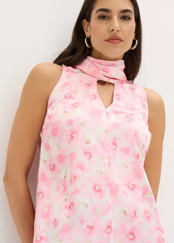 Schlupfbluse aus gl&auml;nzendem Satin mit Bindedetail, bonprix