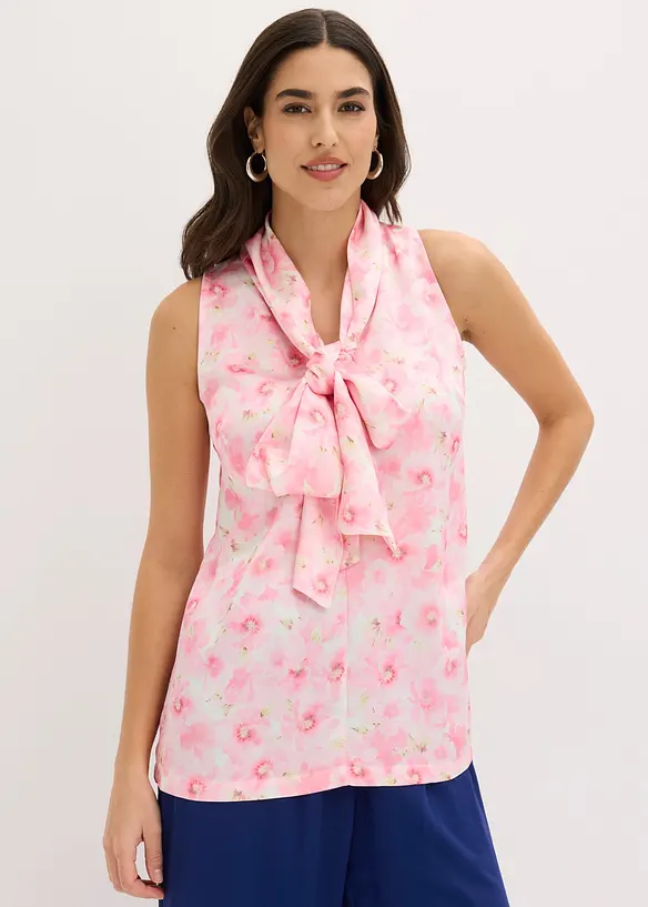 Schlupfbluse aus gl&auml;nzendem Satin mit Bindedetail, bonprix