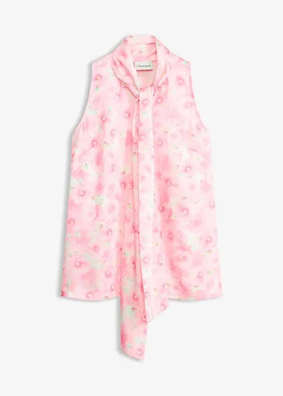 Schlupfbluse aus gl&auml;nzendem Satin mit Bindedetail, bonprix