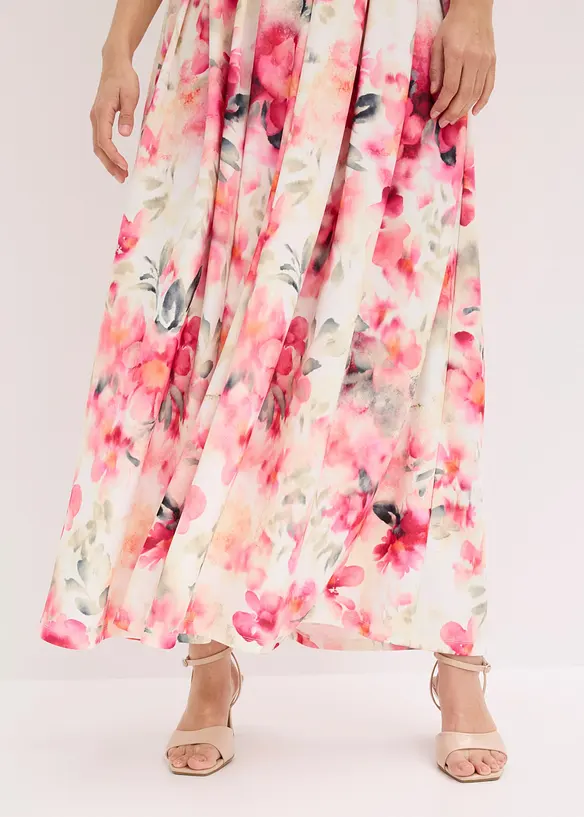 Neckholder-Kleid aus strukturiertem Crepe, bonprix