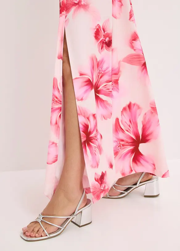 Robe longue en jersey fin avec drap&eacute;, bonprix