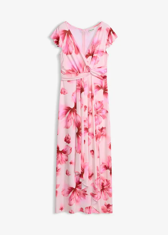 Robe longue en jersey fin avec drap&eacute;, bonprix