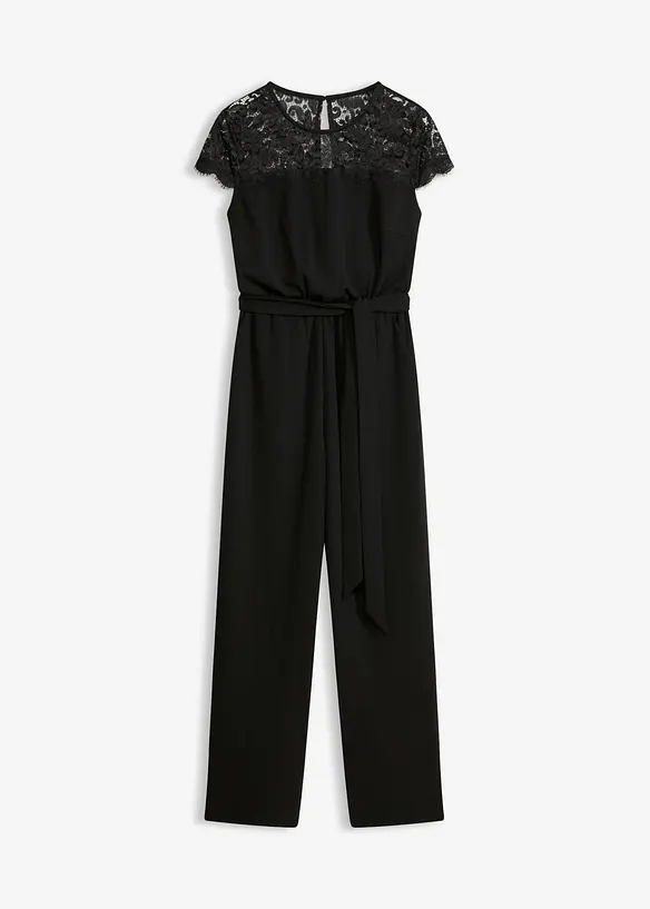 Overall aus feinem Jersey mit Spitze, bonprix
