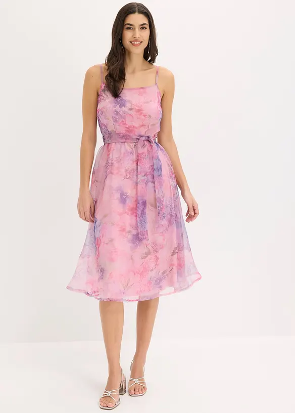 Midikleid aus zartem T&uuml;ll mit Bindeband, bonprix