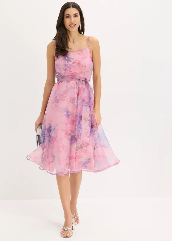 Midikleid aus zartem T&uuml;ll mit Bindeband, bonprix