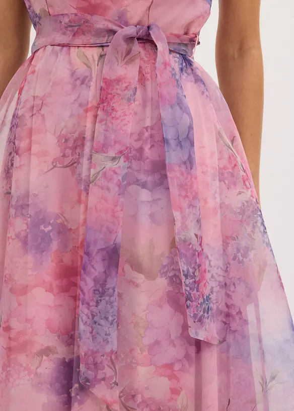 Midikleid aus zartem T&uuml;ll mit Bindeband, bonprix