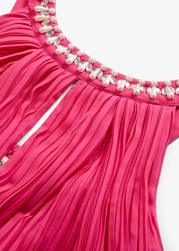 Maxikleid aus feinem Chiffon mit Drapierung, bonprix