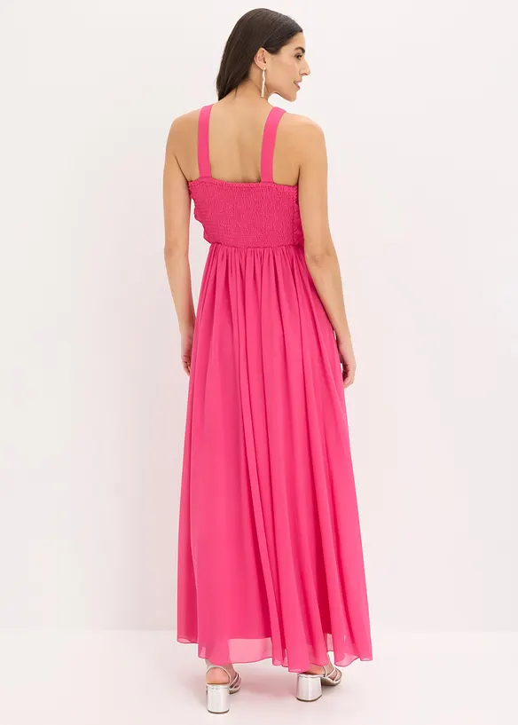 Maxikleid aus feinem Chiffon mit Drapierung, bonprix