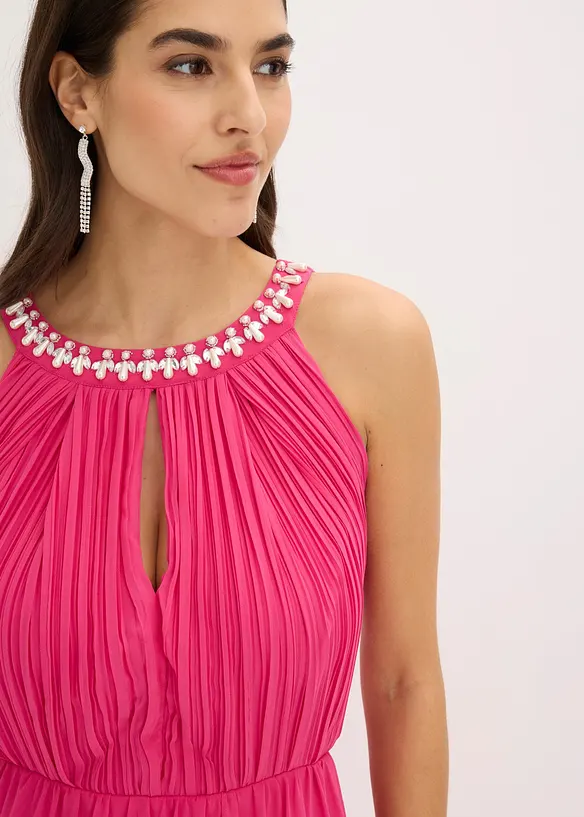 Maxikleid aus feinem Chiffon mit Drapierung, bonprix