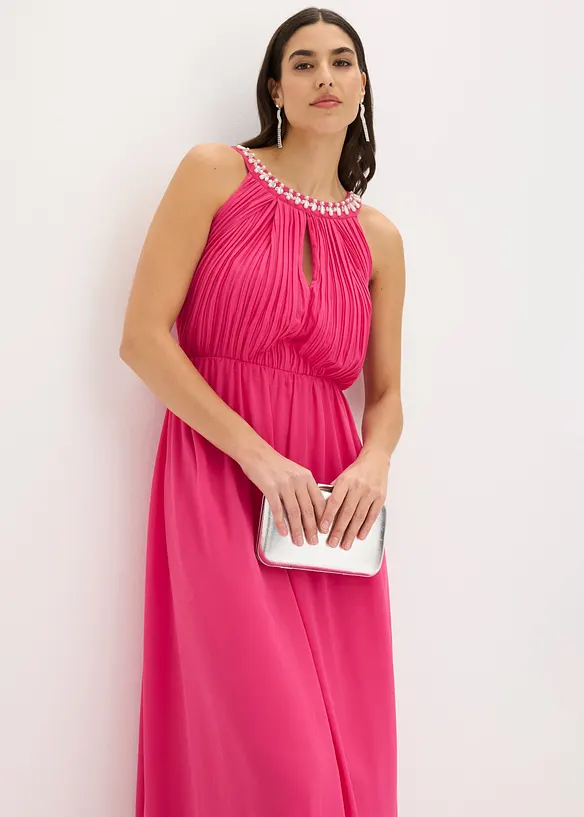 Maxikleid aus feinem Chiffon mit Drapierung, bonprix