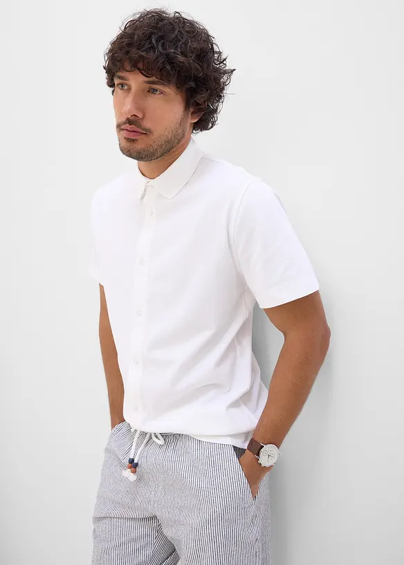 Chemise manches courtes en piqu&eacute; tr&egrave;s extensible, slim, bonprix