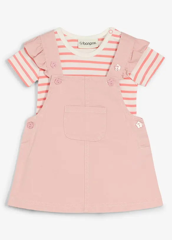 Body und Latzkleid aus reiner Baumwolle (2-tlg.Set), bonprix