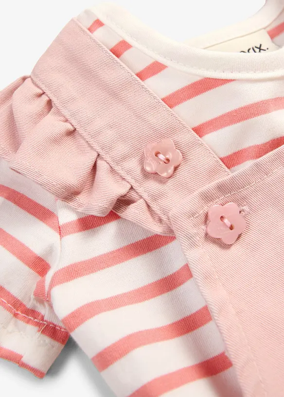 Body et robe salopette 100% coton (ens. 2&nbsp;pces), bonprix