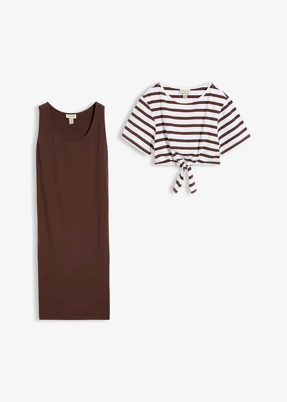 3-in-1 Umstands- und Stillkleid mit Shirt (2-tlg. Set), bonprix