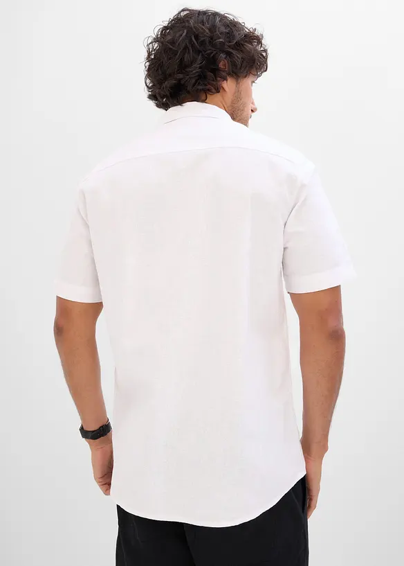 Kurzarmhemd aus Leinen-Mix in Regular Fit, bonprix