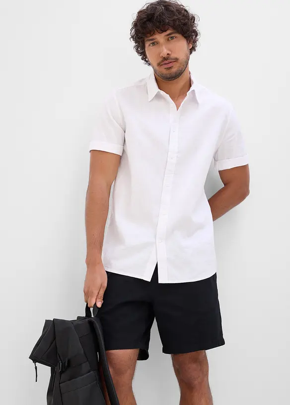 Kurzarmhemd aus Leinen-Mix in Regular Fit, bonprix